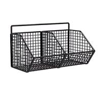 CGUOHU No Drilling Wall Mounted Storage Basket Wire Mesh Organizer Kitchen Spice Vegetable Hanging Rack Bathroom Holder Case Per Riporre I Bagagli(Size 2)