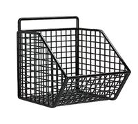 CGUOHU No Drilling Wall Mounted Storage Basket Wire Mesh Organizer Kitchen Spice Vegetable Hanging Rack Bathroom Holder Case Per Riporre I Bagagli(Size 1)