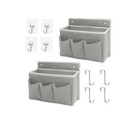 CGUOHU Pack of 2 Wall Organiser Bag Hanging Baskets with Large Mesh Compartment and 3 Pockets Door Space Saving Storage Per Riporre I Bagagli(Gray)