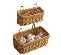 CGUOHU Wall Hanging Storage Basket Container Decorative Hand Woven Kitchen for Garden Flower Pot Living Room Per Riporre I Bagagli(L)