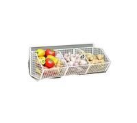 CGUOHU Wall-Mounted Green Onion Ginger Garlic Storage Rack Punch-Free Kitchen Multi-Functional Basket Organizer for Spices Herbs Per Riporre I Bagagli(White 3 Grid)