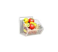 CGUOHU Wall-Mounted Green Onion Ginger Garlic Storage Rack Punch-Free Kitchen Multi-Functional Basket Organizer for Spices Herbs Per Riporre I Bagagli(White 1 Grid)