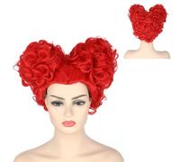 CGVG Parrucca a forma di cuore rosso da donna con regina di cuore, accessorio per costume cosplay per Halloween, feste di carnevale (rosso)