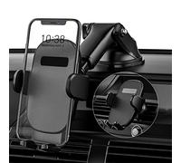 CGZZ Supporto per telefono auto, supporto per telefono auto, per cruscotto parabrezza aria ventilato, braccio regolabile, clip Twist-lock e forte ventosa, compatibile iPhone 12 13 14 Pro ecc.