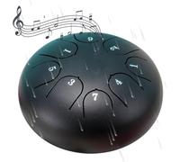 Ch-akra - Tamburo per pioggia all'aperto, impermeabile, tamburo per la pioggia per strumenti da giardino, tamburo ch-akra da 15,2 cm, 8 note, tamburo per pioggia Ch-akra all'aperto (nero)