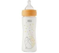 Chicco Biberon Perfect Easy Flusso Lento, con Tettarella Physio in Morbido Silicone e Finitura Soft Sense, Anticolica, Riduce Rigurgito e Irritabilità, Bottiglia in Vetro da 240ml, 0 Mesi+, Bambina