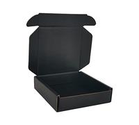 CH-BOX Confezione da 50 scatole postali piccole in cartone ondulato, 10 x 10 x 2,5 cm, colore nero, per spedizioni, imballaggi postali, piccoli pacchi Royal Mail