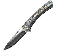 CH knives VEXOR - Damascus with Elmax core, mirror finish with Ti handle