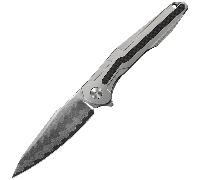 CH knives WARTEX - Damascus with Elmax core, mirror finish with Ti+Cf handle