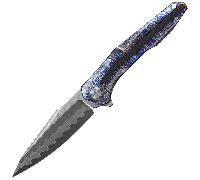 CH knives WARTEX - Damascus with Elmax core, mirror finish with Ti+Cf handle