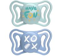 CHICCO PhysioForma Light Ciuccio Neonato 6-16 Mesi Succhietto con Tettarella in Silicone Set 2 Gommottini Forma Ergonomica colore Azzurro