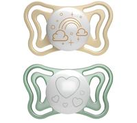 Chicco Physio Light Physio Forma Night ciuccio 2-6 m Gold/Green 2 pz