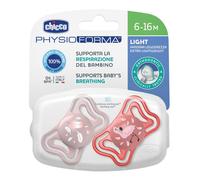 Chicco Succhietto Light Rosa Silicone 6-16m 2 Pezzi