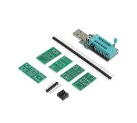 CH341A programmatore, USB SPI EEPROM Flash BIOS Chip Reader Writer con conversione di livello 1.8V, supporto 24 25 93 Series, TTL Self-Test, Kit scheda PCB verde per riparazione elettronica e progetti