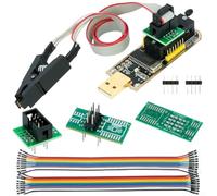 CH341B Per EEPROM Programmatore Kit con Per SOIC8 Clip per 24/25 Serie SOP8 e SOP16 Chip Backup Cancella Programmazione Calibrazione Supporta Tensione di Commutazione 3 3V 5V