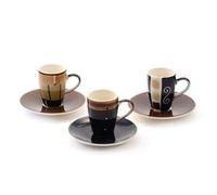 ChaCult | Sao Paulo Tazzine Caffè | Servito Caffè Ceramica Decorata | Set 6 Tazzine Caffè Particolari | Tazzine Caffè Porcellana Multicolore con Piattino