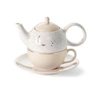 Cha Cult Tea for One Moon - Tè in gres con rivestimento dorato, 4 pezzi, 0,4 l, tazza: 0,2 l