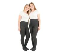 CHAAL® 2 collant in cotone per uniforme scolastica per bambini, in tinta unita, per l'inverno, per la scuola, in caldo cotone, aderenti, morbidi, per uso quotidiano (confezione da 2), Grigio (2