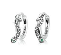 CHABER Fibbie per Orecchie di Serpente in Argento Sterling 925 Intarsiate con Orecchini A Cerchio da Donna in Zirconio Verde, Gioielli da Donna, Regalo di Dichiarazione