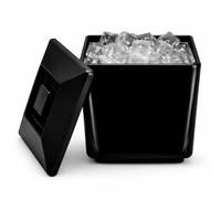 Chabrias Ltd Secchiello per il ghiaccio isolato quadrato da 4 litri con coperchio e fodera di drenaggio, realizzato nel Regno Unito, in plastica a doppia parete, senza BPA, mantiene il ghiaccio fresco