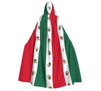 CHAbu Bandiera del Messico Mantello con Cappuccio Lungo Unisex Mantello Vampiro Strega Gioco di Ruolo Costume Feste Palcoscenico 150 cm