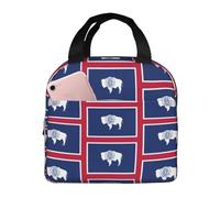 CHAbu Borsa termica per il pranzo con bandiera del Wyoming con cerniera, impermeabile, riutilizzabile, per campeggio, picnic, lavoro, scuola