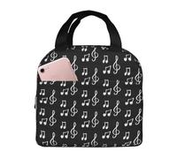 CHAbu Borsa termica per il pranzo con note musicali, borsa termica con cerniera, impermeabile, riutilizzabile, campeggio, picnic, lavoro, scuola