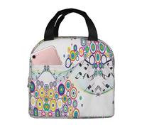 CHAbu Borsa termica per il pranzo con note musicali in arcobaleno colorato borsa termica con cerniera impermeabile riutilizzabile campeggio picnic lavoro scuola
