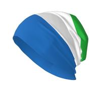 CHAbu Cappello da adulto in maglia con bandiera della Sierra Leone, berretto elastico senza tesa cappello casual leggero per corsa, pesca, ciclismo, danza, Nero , Taglia unica
