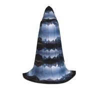 CHAbu Cielo notturno con stelle e lago di montagna mantello con cappuccio per adolescenti lungo veste mantello medievale Cosplay partito carnevale accessori per vestire