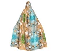 CHAbu Conchiglia Stella Marina Sulla Spiaggia Mantello Con Cappuccio Costume Cosplay Mantello Tristo Mietitore Strega Vampiri Diavolo Festa in Maschera Costume