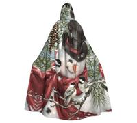 CHAbu Costume da pupazzo di neve e uccellino, mantello con cappuccio, mantello da strega, vampiro, diavolo, festa in maschera