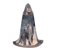 CHAbu Due elefanti che giocano mantello con cappuccio per adolescenti lungo veste mantello medievale Cosplay partito carnevale accessori per vestire