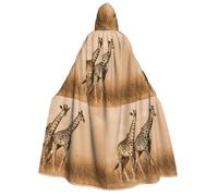 CHAbu Due giraffe che corrono sulla sterile mantello con cappuccio unisex mantello vampiro strega feste palcoscenico cosplay costumi di carnevale