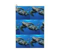 CHAbu Due Tartarughe Sottomarine Sotto Il Mare Asciugamano Da Golf In Microfibra Con Moschettone Accessori Da Golf Ultra-Assorbente Rapida Asciugatura Uomini Presents