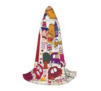 CHAbu Giornale scolastico In Inglese Capo Con Cappuccio Per Adolescenti Lungo Robe Mantello Mantello Medievale Cosplay Partito Carnevale Vestire Accessori