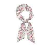 CHAbu La Torre Eiffel e una bicicletta lunga striscia sciarpa di seta (panno di raso) moda foulard accessori vita quotidiana viaggi regali, Nero , Taglia unica