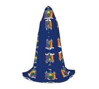 CHAbu Mantello con cappuccio con bandiera dello stato di New York per adolescenti mantello lungo mantello medievale cosplay partito carnevale accessori per vestire