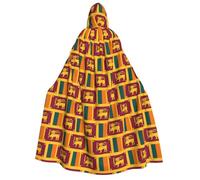 CHAbu Mantello con cappuccio unisex con bandiera dello Sri Lanka, mantello da vampiro, strega, feste, cosplay, carnevale, costumi