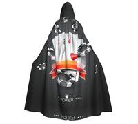 CHAbu Mantello lungo unisex per torneo di poker da vampiro, con cappuccio, per adulti, per giochi di ruolo, feste, palcoscenico, 150 cm