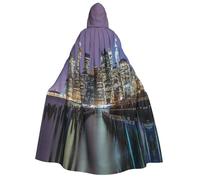 CHAbu New York City, mantello lungo unisex con cappuccio, da vampiro, strega, per giochi di ruolo, feste e palcoscenico, 150 cm