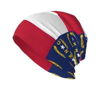 CHAbu North Carolina State Flag Adult Knit Hat Beanie Cap Elastic No-Brim Hat Casual Light Running Fishing Cycling Dance, Nero , Taglia unica