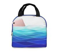 CHAbu Ocean Waves - Borsa termica termica per il pranzo, con cerniera, impermeabile, riutilizzabile, per campeggio, picnic, lavoro, scuola