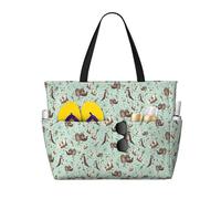 CHAbu Otters - Borsa da spiaggia di grande capacità, impermeabile, con cerniera e tasche, per viaggi, vacanze, palestra, nuoto, Nero , Taglia unica