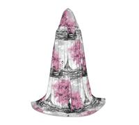 CHAbu Pittura ad olio Parigi Torre Eiffel Mantello Con Cappuccio Per Adolescenti Lungo Robe Mantello Medievale Cosplay Partito Carnevale Vestire Accessori