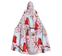 CHAbu Red Bird Branch Blossom mantello con cappuccio costume cosplay mantello triste mietitore strega vampiri diavolo festa in maschera costume