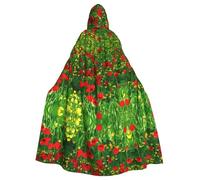 CHAbu Red Poppy Field Farm Prato Paesaggio Mantello con cappuccio Cosplay Costume Capo Tristo Mietitore Strega Vampiri Diavolo Festa in maschera Costume