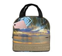 CHAbu Rumbling Ocean Palm Trees, borsa termica per il pranzo, borsa termica con cerniera, impermeabile, riutilizzabile, campeggio, picnic, lavoro, scuola