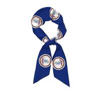 CHAbu Sciarpa lunga in seta con bandiera della Virginia (panno di raso), accessori per la vita quotidiana, regali da viaggio, Nero , Taglia unica