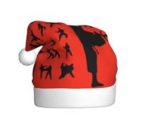 CHAbu Silhouettes Of Martial Arts - Cappello natalizio per adulti, in peluche, morbido, confortevole, per Capodanno, feste, unisex